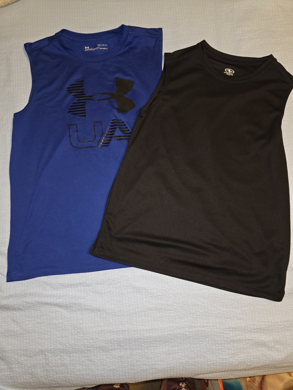 Blue and Black Sleeveless Athletic Tanks - 2 Pack